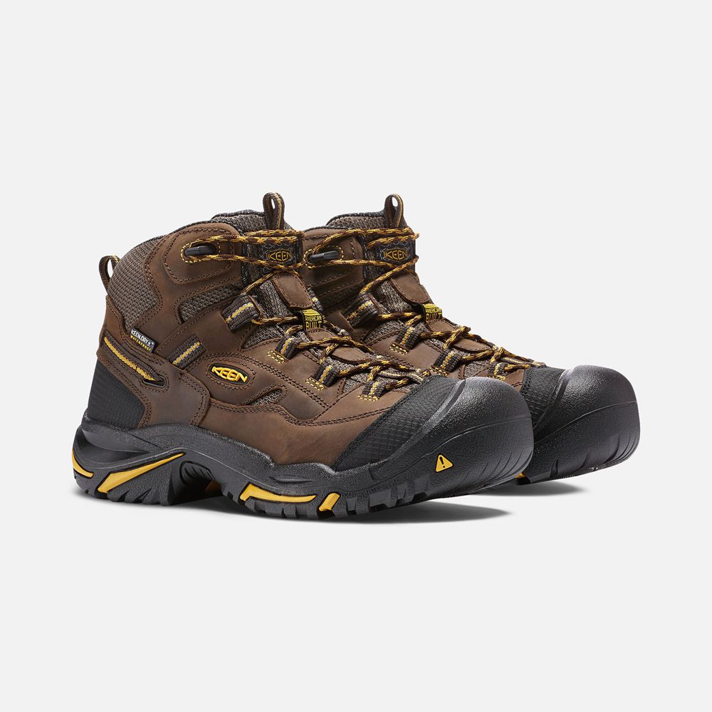 Cizme Keen Romania Barbati Maro Braddock Waterproof Mid (Steel Toe) 1293-YNMED